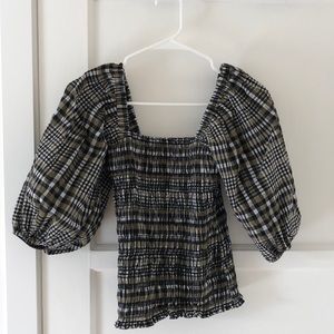 Ganni Puffy Sleeve Top